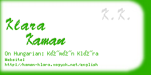 klara kaman business card